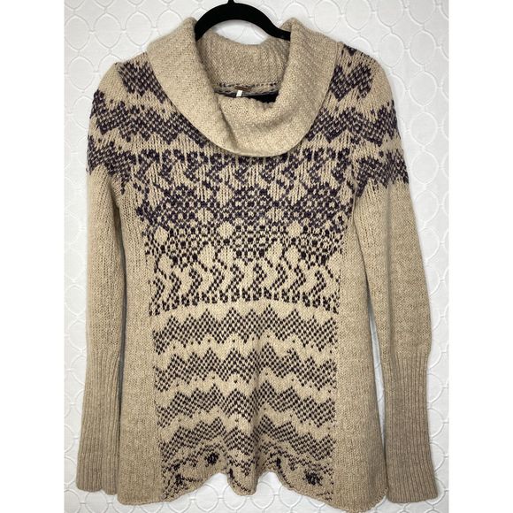 Free People Sweaters - Free People Fair Isle Cowl Neck Sweater Medium